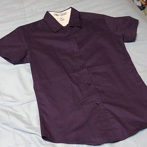 Port Authority Button Up Shirt Eggplant Purple XS
